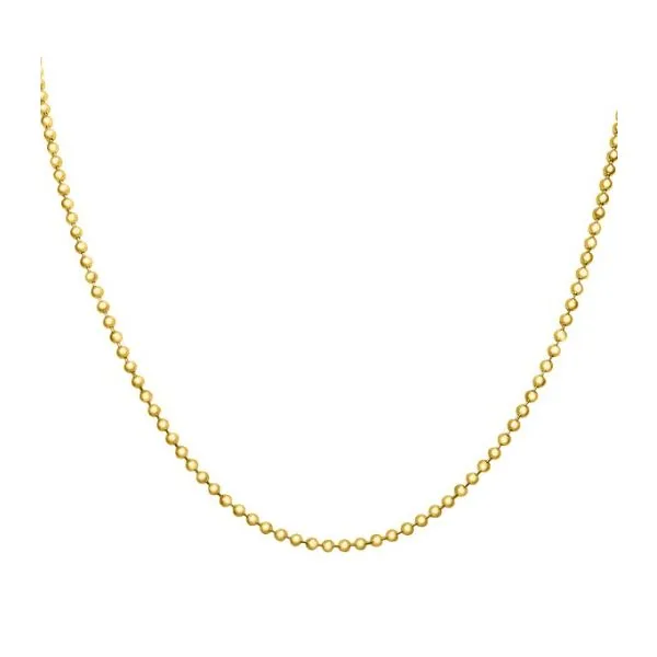 Sterling Silver Gold Plated 3mm Ball Chain 20in Charles Frederick Jewelers Chelmsford, MA