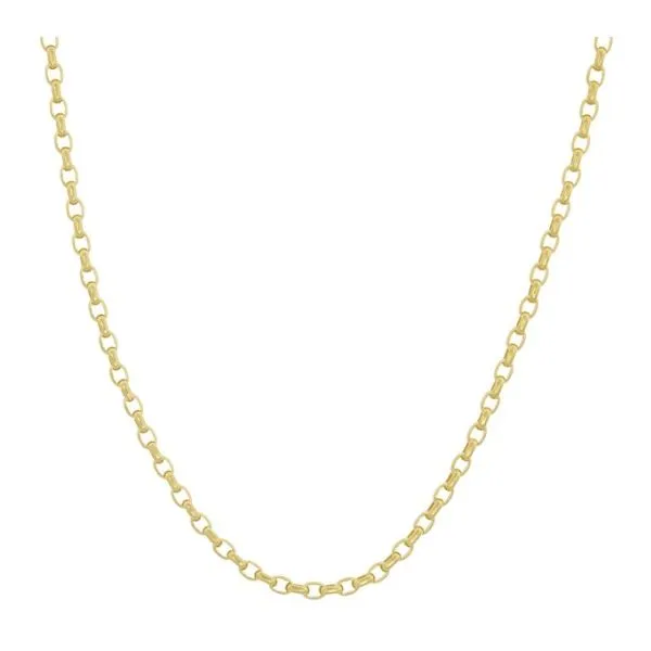 Sterling Silver Gold Plated 3.0mm Signature Rolo Chain 20in Charles Frederick Jewelers Chelmsford, MA