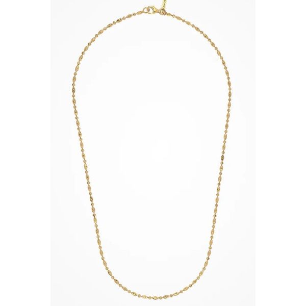 Sterling Silver necklace with tiny round and oval diamond-cut elements which provide a gleaming effect Designed by DESMOS Charles Frederick Jewelers Chelmsford, MA