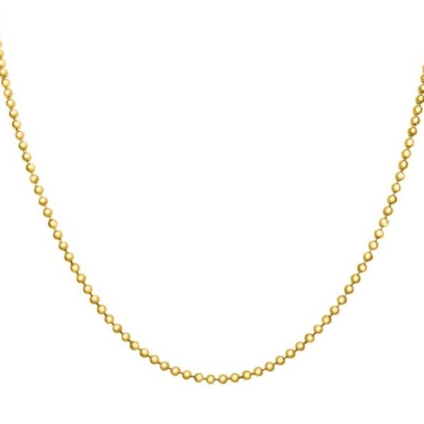 LOLA Sterling Silver  with Gold 2mm Ball Chain 18in Charles Frederick Jewelers Chelmsford, MA