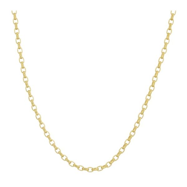 LOLA Sterling Silver Gold Plated 3.0mm Signature Rolo Chain 20in Charles Frederick Jewelers Chelmsford, MA