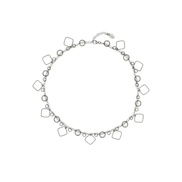 Sterling Circles And Squares Necklace Charles Frederick Jewelers Chelmsford, MA