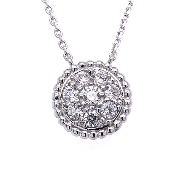 Sterling CZ Beaded Circle Necklace Charles Frederick Jewelers Chelmsford, MA
