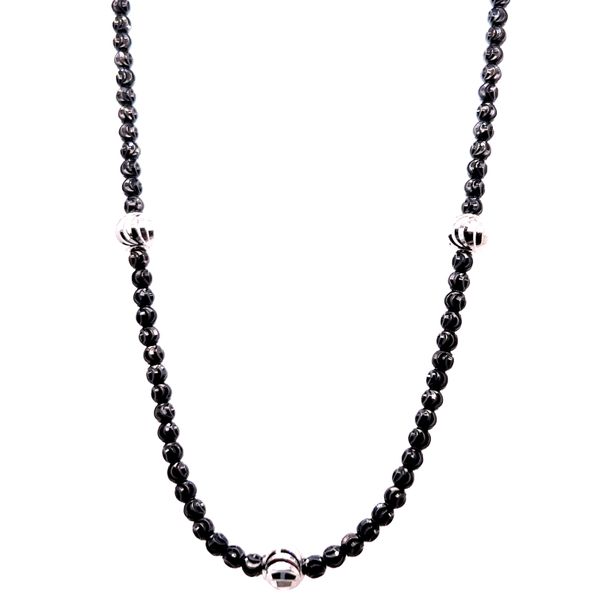 Sterling And Black Rhodium Bead Necklace Charles Frederick Jewelers Chelmsford, MA