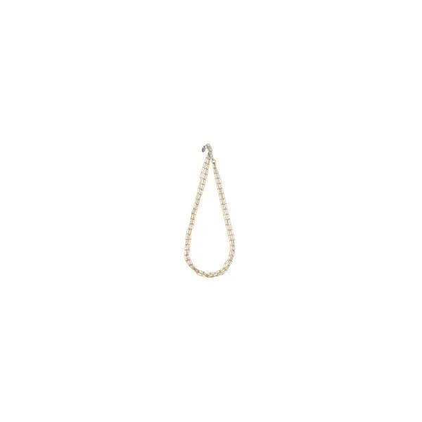 Sterling/Yellow&Rose Plated Rectangle Necklace Charles Frederick Jewelers Chelmsford, MA