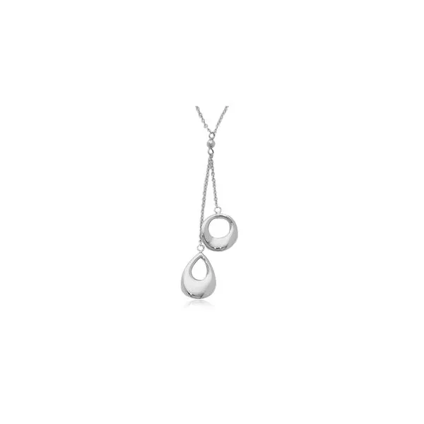 Sterling Pear and Round Drop Pendant Charles Frederick Jewelers Chelmsford, MA