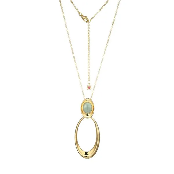 18kt Gold plated Sterling Jade Necklace Charles Frederick Jewelers Chelmsford, MA