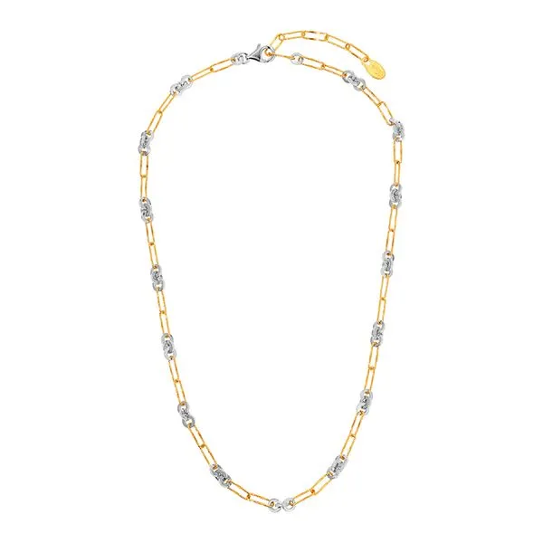 Frederick Duclos Sterling Silver And Yellow Gold Plated Lynks Necklace Charles Frederick Jewelers Chelmsford, MA