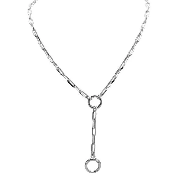 Lola SS Oval Lariat Necklace Silver 20