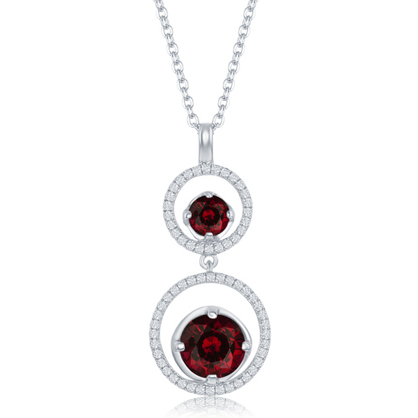 Sterling Garnet and White Topaz Necklace Charles Frederick Jewelers Chelmsford, MA
