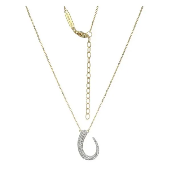 SS Wave Thick To Thin Lab-Created 3/8Ctw Diamond Necklace Gold Plated Charles Frederick Jewelers Chelmsford, MA