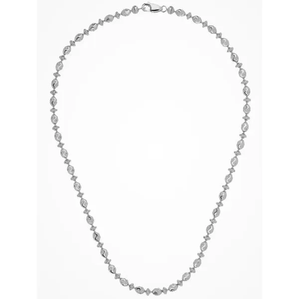 Sterling Silver Diamond Cut Station Necklace by DESMOS Charles Frederick Jewelers Chelmsford, MA