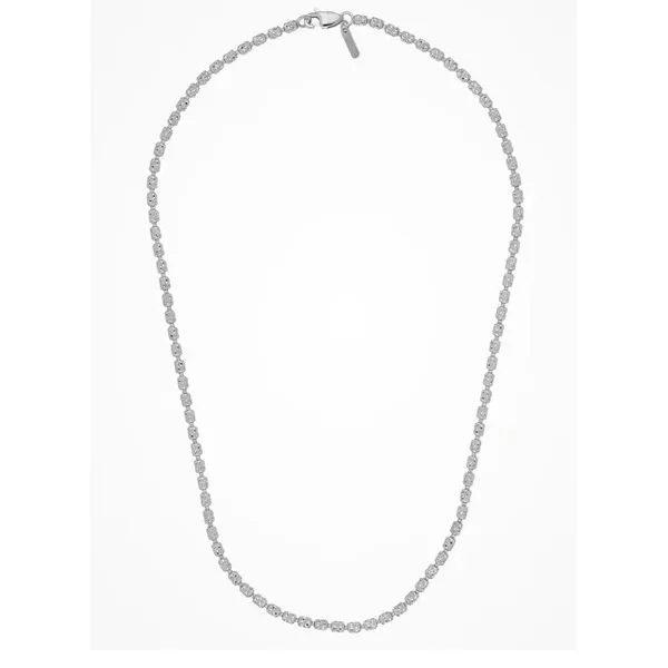 Sterling Silver Necklace Made Of Small Diamond-Cut Cylinders Which Have Been Especially Linked For Comfort And Flexibility. Image 2 Charles Frederick Jewelers Chelmsford, MA