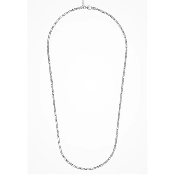 22'' Sterling Silver necklace featuring a minimal style with slim links. Charles Frederick Jewelers Chelmsford, MA