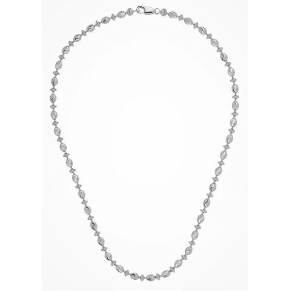 Sterling Silver Diamond Cut Station Necklace by DESMOS Charles Frederick Jewelers Chelmsford, MA