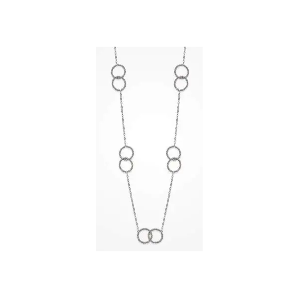 Sterling Sliver Interlocking Circles Necklace 34
