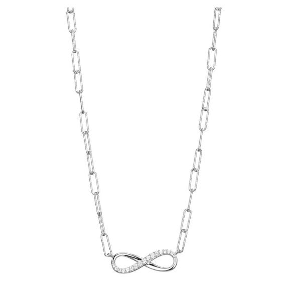 Sterling Silver Necklace Made With Diamond Cut Paperclip Chain Charles Frederick Jewelers Chelmsford, MA