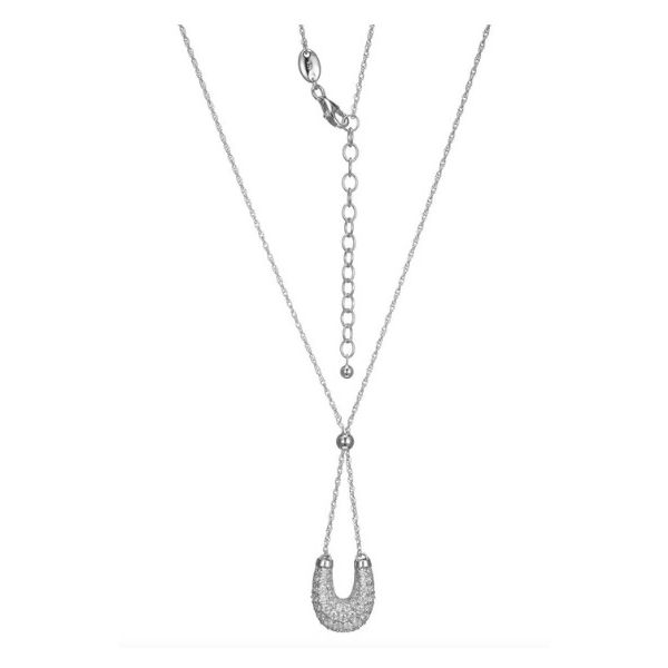 Sterling Silver Necklace With A Sparkling Cubic Zirconia Pendant Charles Frederick Jewelers Chelmsford, MA