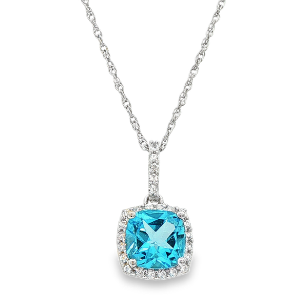 Sterling 3.05ctw Blue and White Topaz Pendant Charles Frederick Jewelers Chelmsford, MA