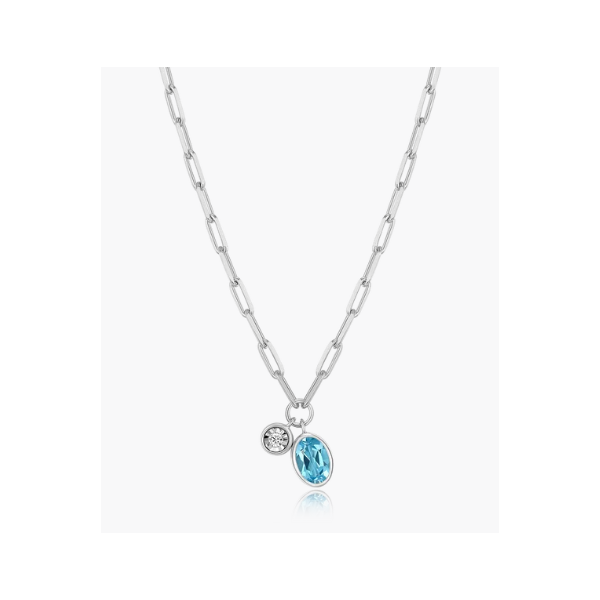 Sterling Diamond and Topaz Necklace Charles Frederick Jewelers Chelmsford, MA