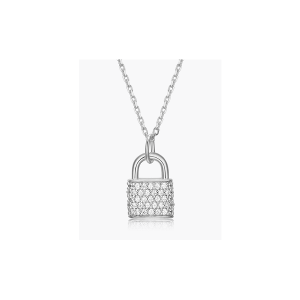 Lab Grown Diamond Lock Necklace Charles Frederick Jewelers Chelmsford, MA