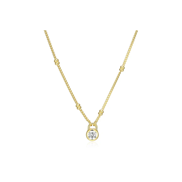14ky/Sterling Silver Lab Diamond Necklace Charles Frederick Jewelers Chelmsford, MA