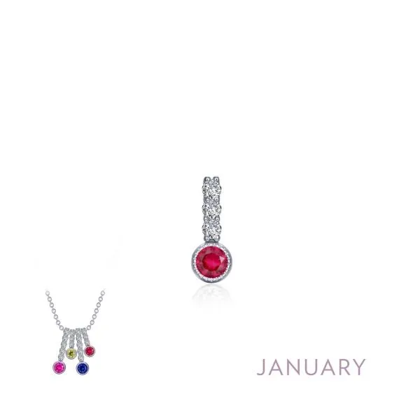 Sterling Short (January) Birthstone Pendant Charles Frederick Jewelers Chelmsford, MA