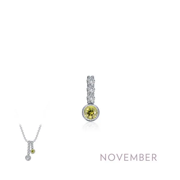 Sterling Short (November) Birthstone Pendant