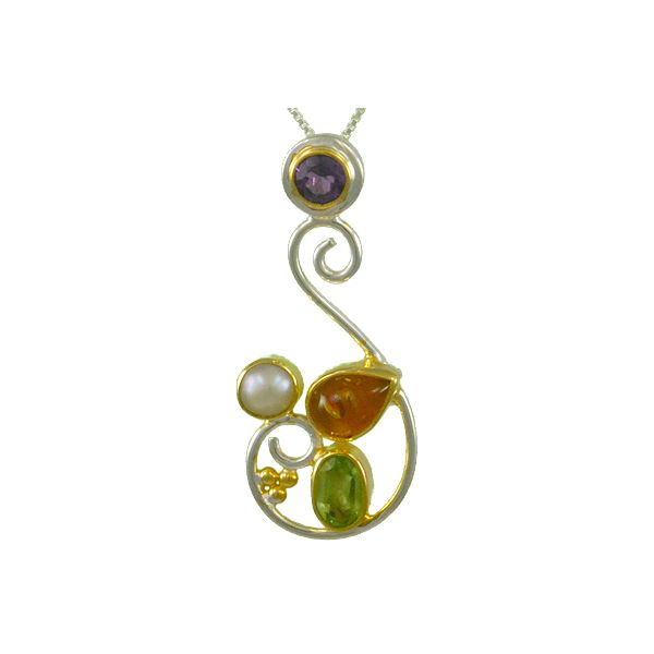 Multi-Stone Sterling Pendant Charles Frederick Jewelers Chelmsford, MA