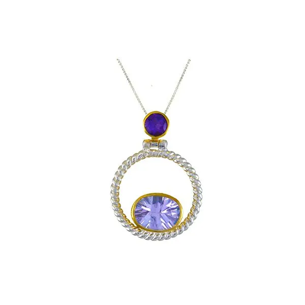 Amethyst and Rose De France Pendant Charles Frederick Jewelers Chelmsford, MA