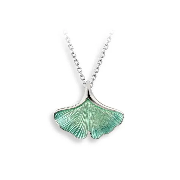 Turquoise Ginkgo Leaf Necklace Charles Frederick Jewelers Chelmsford, MA