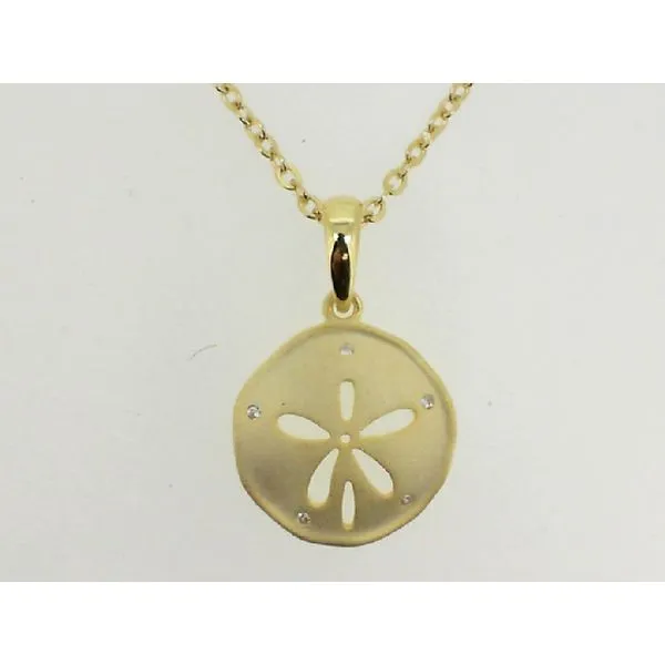 SS Vermeil Sand Dollar Pendant Charles Frederick Jewelers Chelmsford, MA