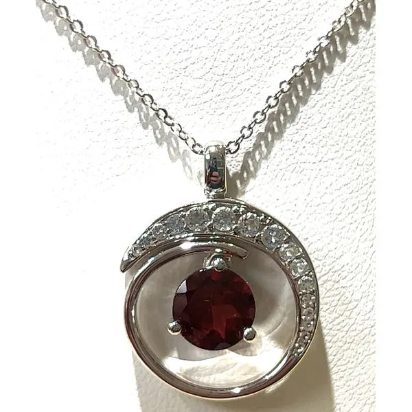Sterling Garnet Pendent Charles Frederick Jewelers Chelmsford, MA