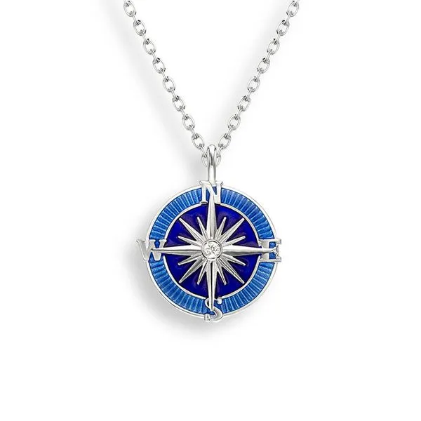 Blue Compass Rose Necklace Charles Frederick Jewelers Chelmsford, MA