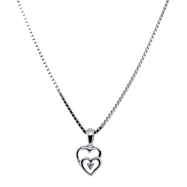 Sterling .02ct Diamond Heart Pendant Charles Frederick Jewelers Chelmsford, MA