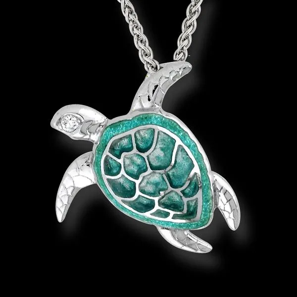 Green Plique-A-Jour Turtle Necklace Charles Frederick Jewelers Chelmsford, MA