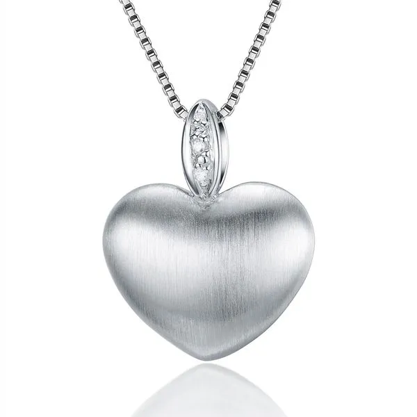 Sterling Strahlend Diamond Matte And Polished Pendant Charles Frederick Jewelers Chelmsford, MA