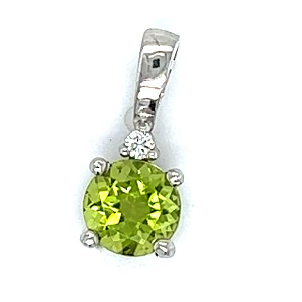Sterling Peridot And .02ct Diamond Pendant Charles Frederick Jewelers Chelmsford, MA