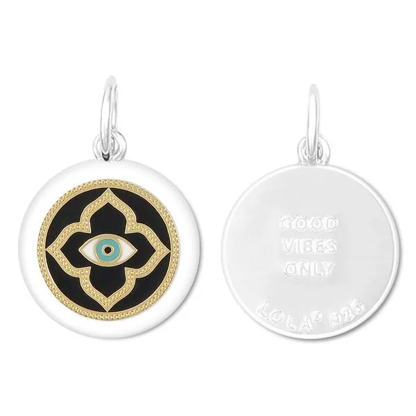 Lola Sterling 27mm Medium Evil Eye Gold Black PD Charles Frederick Jewelers Chelmsford, MA
