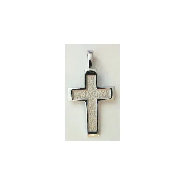Sterling Medium Squared Textured Cross Charles Frederick Jewelers Chelmsford, MA