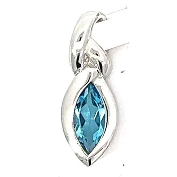 Sterling 1.00ct Marquis Sky Blue Topaz Pendant Charles Frederick Jewelers Chelmsford, MA