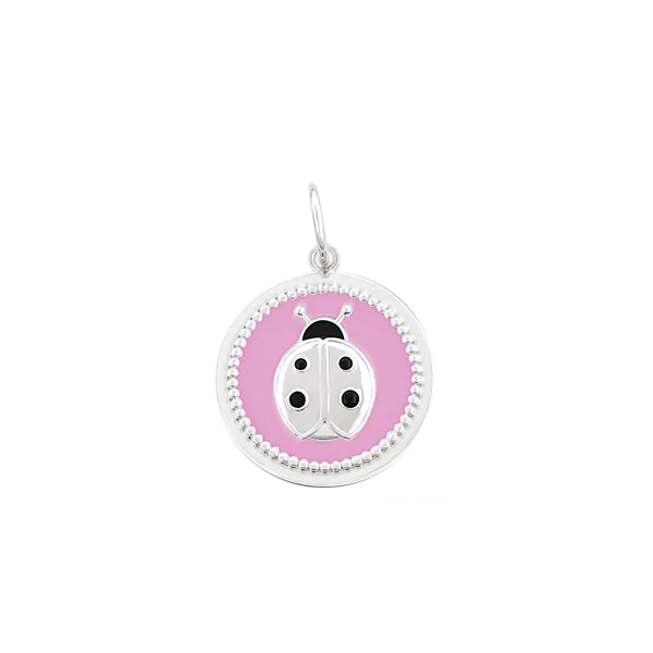 15mm Ladybug Silver Flamingo Pink Mini Lola Charm SS Charles Frederick Jewelers Chelmsford, MA