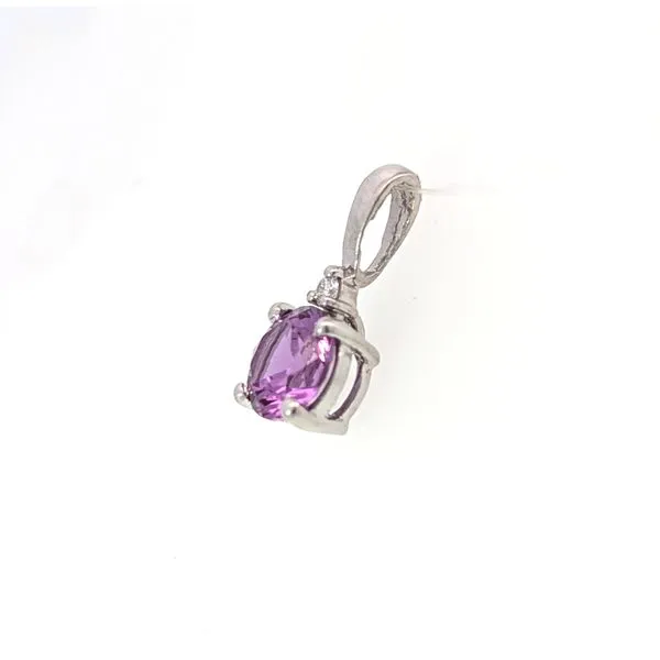 Sterling Simulated Alexandrite And .02ct Diamond Pendant Image 2 Charles Frederick Jewelers Chelmsford, MA