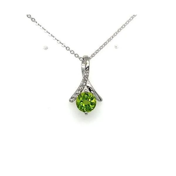 Sterling 1.46ct Peridot And .18ctw Topaz Pendant Charles Frederick Jewelers Chelmsford, MA