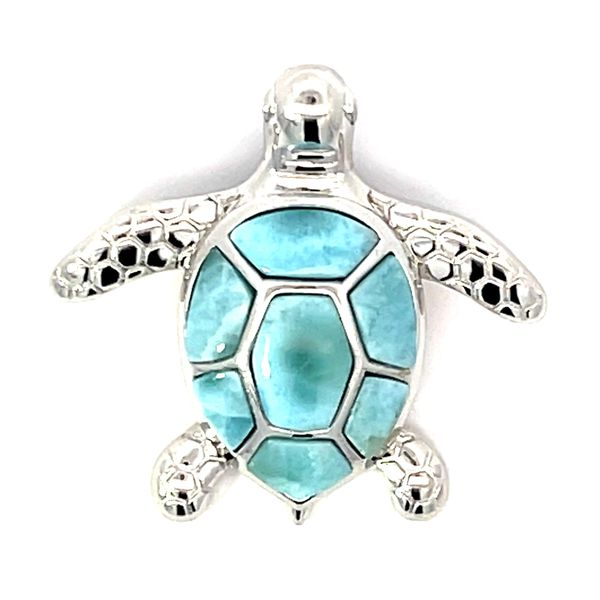 Sterling Silver Larimar Sea Turtle Pendant Charles Frederick Jewelers Chelmsford, MA