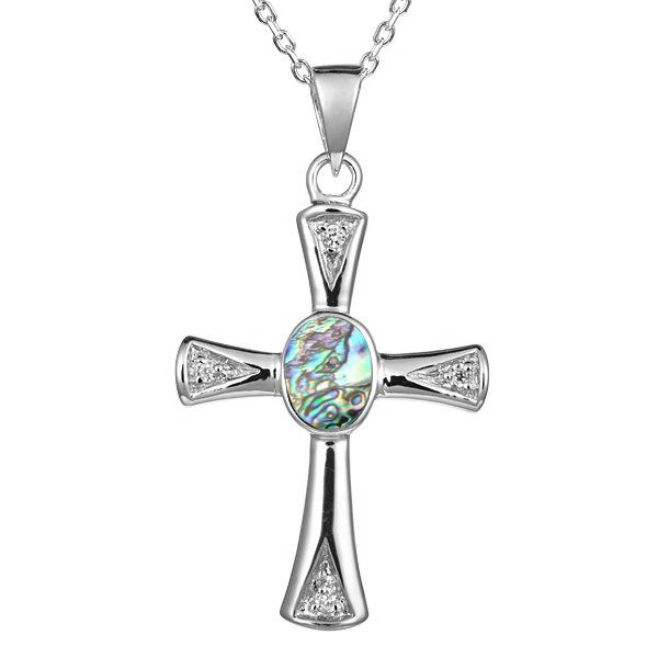Sterling Silver Abalone Cross Pendant Charles Frederick Jewelers Chelmsford, MA