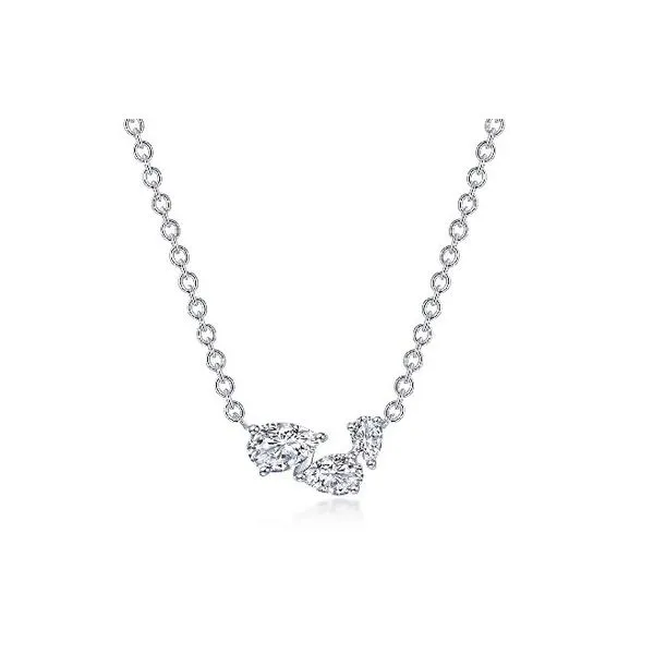Three-Stone Necklace - Simulated Diamonds Charles Frederick Jewelers Chelmsford, MA