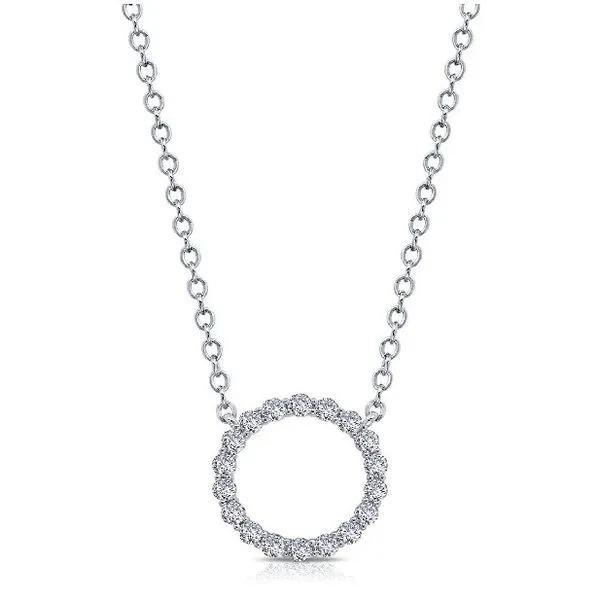 .54Ctw Simulated Diamond Circle Pendant SS Charles Frederick Jewelers Chelmsford, MA