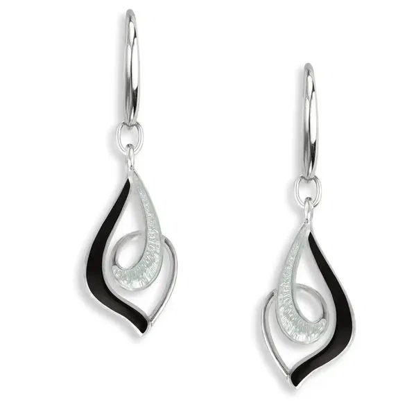 Sterling Silver Black Dangle Earrings by Master Enamelists at Nicole Barr Charles Frederick Jewelers Chelmsford, MA