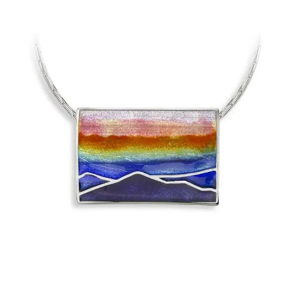Multi Landscape-Smoky Mountains Necklace Master Enamelists Nicole Barr Charles Frederick Jewelers Chelmsford, MA